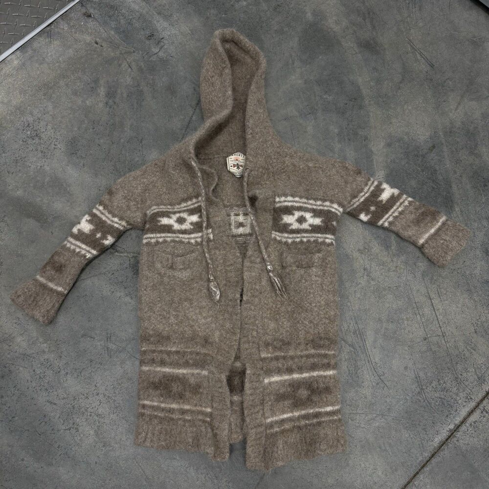 Faherty Kids Artist Series Hooded Sweater Alpaca Small Made In Peru